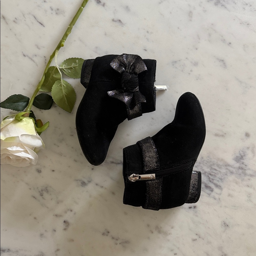 Ina Black Leather Ankle Boots